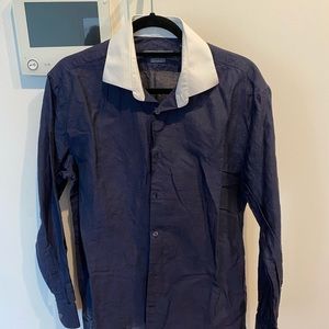 John Varvatos slim fit navy blue shirt